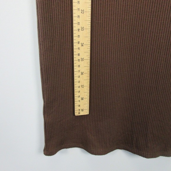 Reformation Bodycon Midi Tube Dress S Brown Ribbed Knit Minimalist Casual 314 - Picture 12 of 12